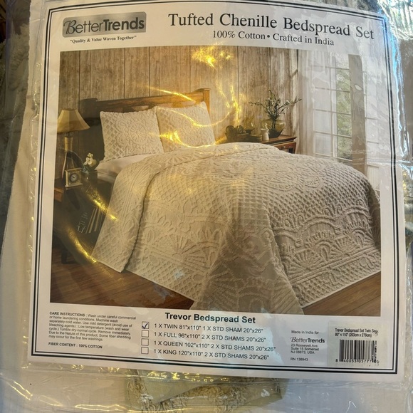 Trevor Collection 100% Cotton Tufted Unique Luxurious Bedspread & Sham Set Sage - Picture 10 of 11